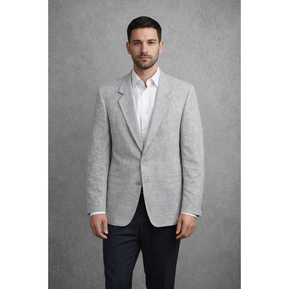 Vintage Levis Trim Cut Blazer Sport Coat Mens 42R Gray Flecked Slub Corpcore USA